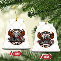 Vintage Route Highway 66 Biker Club Ceramic Ornament Live To Ride Motorcycle Graphic