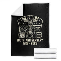 Vintage Biker Club Born To Ride Throw Blanket 100th Anniversary Mother Road