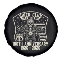 Vintage Biker Club Born To Ride Spare Tire Cover 100th Anniversary Mother Road