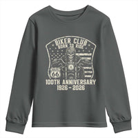 Vintage Biker Club Born To Ride Youth Sweatshirt 100th Anniversary Mother Road