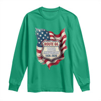 Route Highway 66 Centennial Long Sleeve Shirt Vintage American Flag Patriotic Gift
