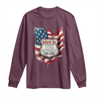 Route Highway 66 Centennial Long Sleeve Shirt Vintage American Flag Patriotic Gift