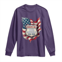 Route Highway 66 Centennial Long Sleeve Shirt Vintage American Flag Patriotic Gift