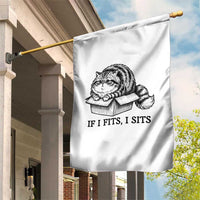 If I Fits I Sits Garden Flag Chubby Kitty Funny Cat Lover Gift