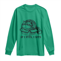 If I Fits I Sits Long Sleeve Shirt Chubby Kitty Funny Cat Lover Gift