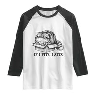 If I Fits I Sits Raglan Shirt Chubby Kitty Funny Cat Lover Gift