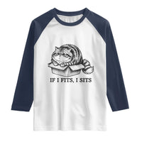 If I Fits I Sits Raglan Shirt Chubby Kitty Funny Cat Lover Gift