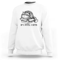 If I Fits I Sits Sweatshirt Chubby Kitty Funny Cat Lover Gift
