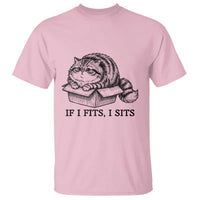 If I Fits I Sits T Shirt Chubby Kitty Funny Cat Lover Gift
