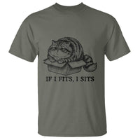 If I Fits I Sits T Shirt Chubby Kitty Funny Cat Lover Gift