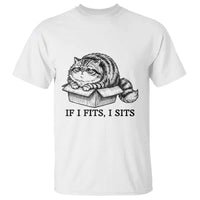 If I Fits I Sits T Shirt Chubby Kitty Funny Cat Lover Gift