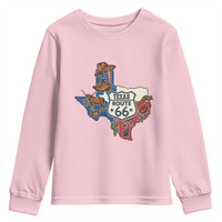 Texas Route Highway 66 Adventure Youth Sweatshirt Desert Road Trip Graphic