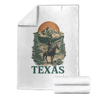 Texas Western Cowboy Life Throw Blanket Vintage Horse Riding Graphic
