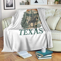 Texas Western Cowboy Life Throw Blanket Vintage Horse Riding Graphic