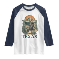 Texas Western Cowboy Life Raglan Shirt Vintage Horse Riding Graphic