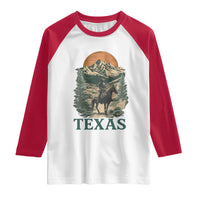 Texas Western Cowboy Life Raglan Shirt Vintage Horse Riding Graphic