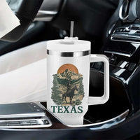 Texas Western Cowboy Life Tumbler With Handle Vintage Horse Riding Graphic