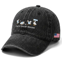 Funny Just A Soccer Goose Washed Cotton Baseball Cap Argentina Soccer Lover