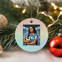 Funny Argentina Soccer Mona Lisa Ceramic Ornament Football Fan Pride Graphic
