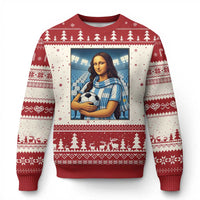 Funny Argentina Soccer Mona Lisa Ugly Christmas Sweater Football Fan Pride Graphic