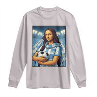 Funny Argentina Soccer Mona Lisa Long Sleeve Shirt Football Fan Pride Graphic