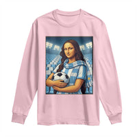 Funny Argentina Soccer Mona Lisa Long Sleeve Shirt Football Fan Pride Graphic