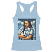 Funny Argentina Soccer Mona Lisa Racerback Tank Top Football Fan Pride Graphic