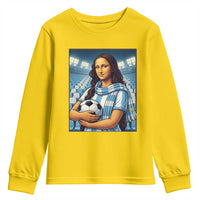 Funny Argentina Soccer Mona Lisa Youth Sweatshirt Football Fan Pride Graphic