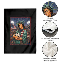 Funny Statue Of Liberty Soccer Gift Garden Flag USA Football Pride