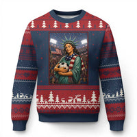 Funny Statue Of Liberty Soccer Gift Ugly Christmas Sweater USA Football Pride
