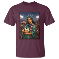 Funny Statue Of Liberty Soccer Gift T Shirt USA Football Pride