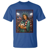 Funny Statue Of Liberty Soccer Gift T Shirt USA Football Pride