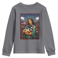 Funny Statue Of Liberty Soccer Gift Youth Sweatshirt USA Football Pride