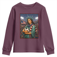 Funny Statue Of Liberty Soccer Gift Youth Sweatshirt USA Football Pride