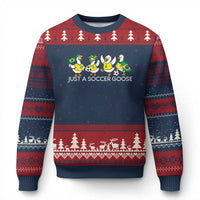 Funny Just A Soccer Goose Ugly Christmas Sweater Brazil Football Fan
