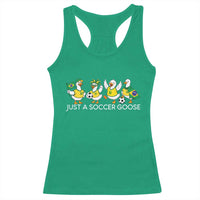 Funny Just A Soccer Goose Racerback Tank Top Brazil Football Fan