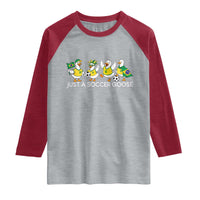 Funny Just A Soccer Goose Raglan Shirt Brazil Football Fan