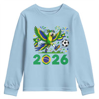 Funny Brazil Soccer Macaw Youth Sweatshirt 2026 Football Fan Graphic