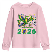 Funny Brazil Soccer Macaw Youth Sweatshirt 2026 Football Fan Graphic