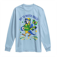 Off To Watch Brazil Long Sleeve Shirt Funny Tropical Bird Soccer Fan