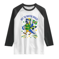 Off To Watch Brazil Raglan Shirt Funny Tropical Bird Soccer Fan