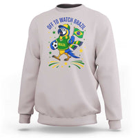 Off To Watch Brazil Sweatshirt Funny Tropical Bird Soccer Fan