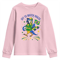 Off To Watch Brazil Youth Sweatshirt Funny Tropical Bird Soccer Fan