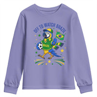 Off To Watch Brazil Youth Sweatshirt Funny Tropical Bird Soccer Fan