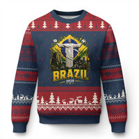 Brazilian Futbol 2026 Ugly Christmas Sweater Christ The Redeemer Football Pride
