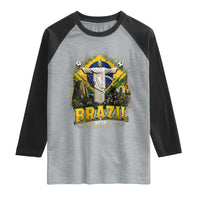 Brazilian Futbol 2026 Raglan Shirt Christ The Redeemer Football Pride