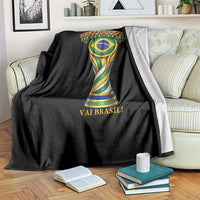 Brazil Football Supporter Gift Throw Blanket Vai Brasil