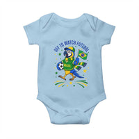 Off To Watch Futebol Baby Onesie Funny Brazil Macaw Soccer Fan