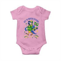 Off To Watch Futebol Baby Onesie Funny Brazil Macaw Soccer Fan