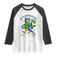 Off To Watch Futebol Raglan Shirt Funny Brazil Macaw Soccer Fan